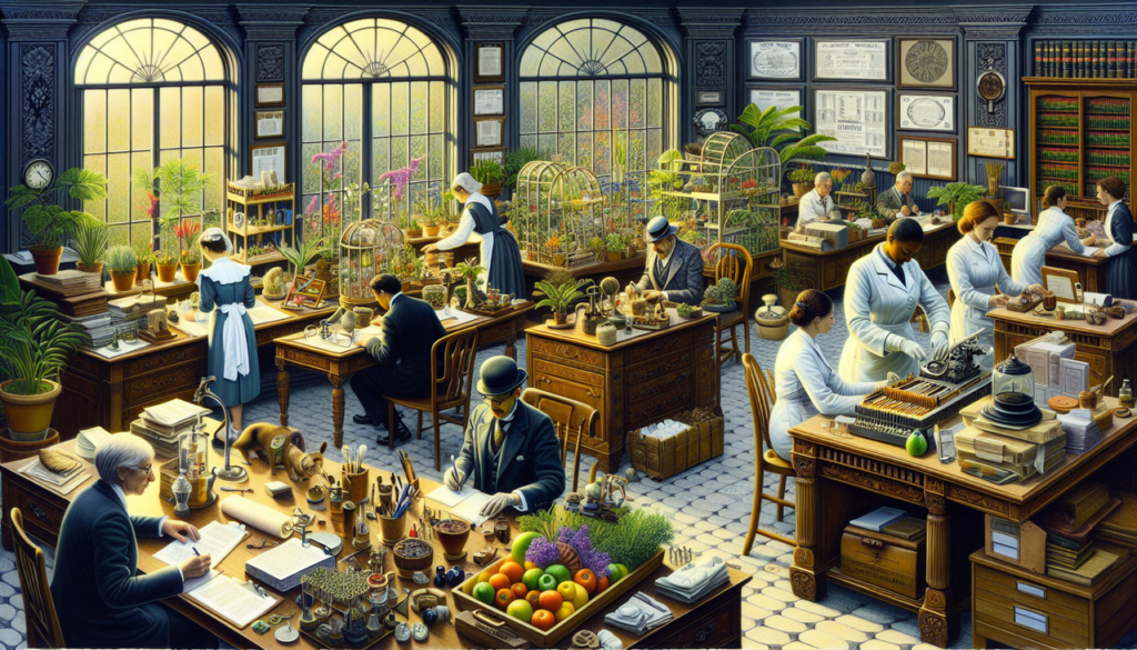 Professionnels impliqués dans des métiers commençant par la lettre N : notaire, jardinier, infirmière, nutritionniste.