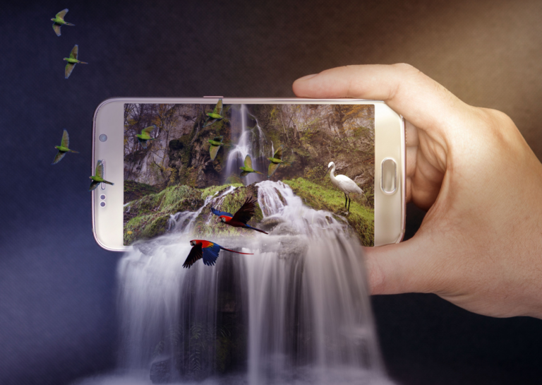 photoshop cascade sur smartphone