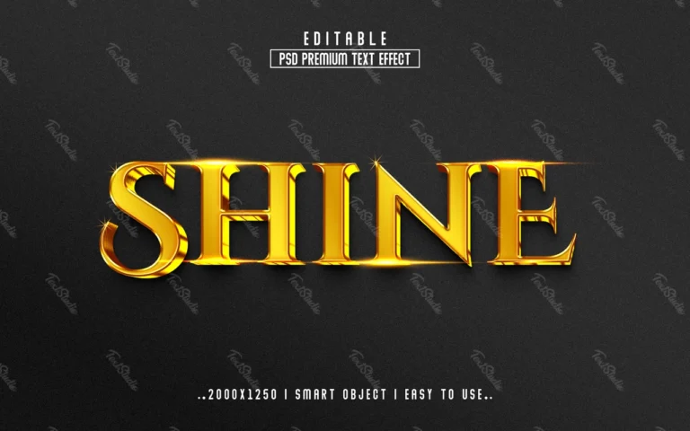 Effet de texte 3D doré et brillant réaliste créé avec Photoshop