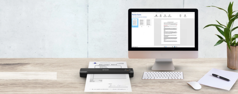 Logiciel Epson ScanSmart affiché sur un ordinateur, parfait pour une numérisation simple et rapide avec un scanner Epson.