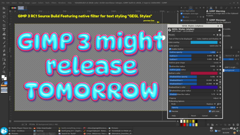 Capture d'écran de l'interface de GIMP, alternative libre à Adobe Photoshop
