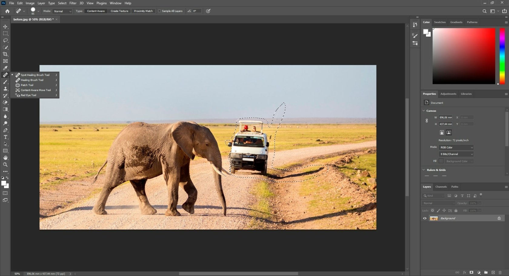 Photoshop - Guide suppression d'élément