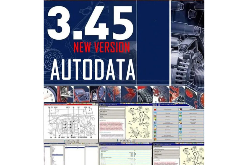 Interface du logiciel Autodata avec données techniques pour véhicules modernes