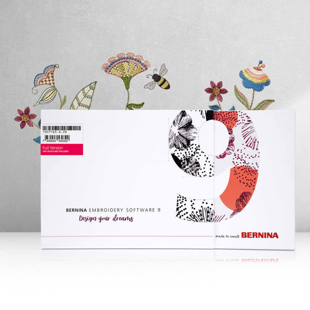 Interface intuitive du logiciel de broderie Bernina DesignerPlus 9 pour utilisateurs débutants et avancés
