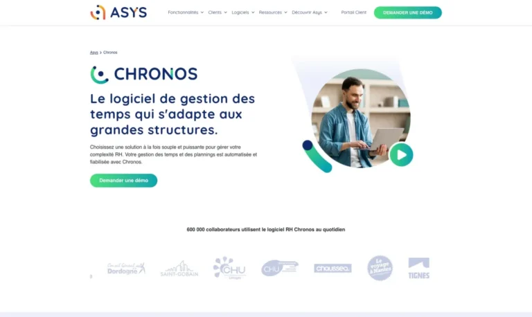 Interface du logiciel Chronos dédiée à la gestion RH et à la planification des ressources humaines