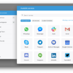 Capture d'écran de Franz montrant plusieurs applications de messagerie intégrées, idéale pour illustrer les meilleures astuces logicielles