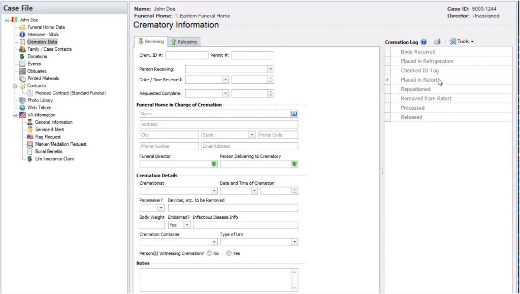 Interface du logiciel Osiris utilisée pour la gestion centralisée des dossiers patients