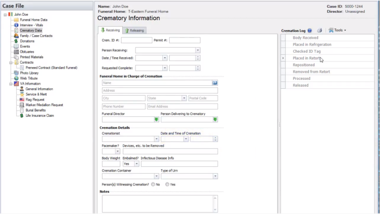 Interface du logiciel Osiris utilisée pour la gestion centralisée des dossiers patients