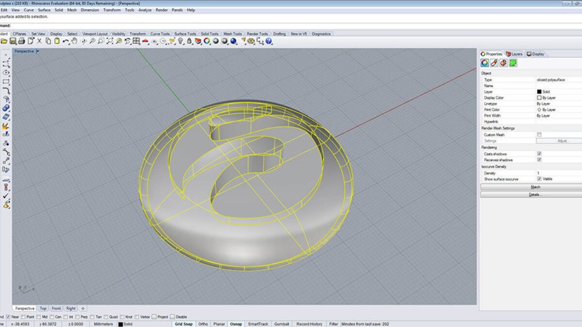 Interface Rhino 3D