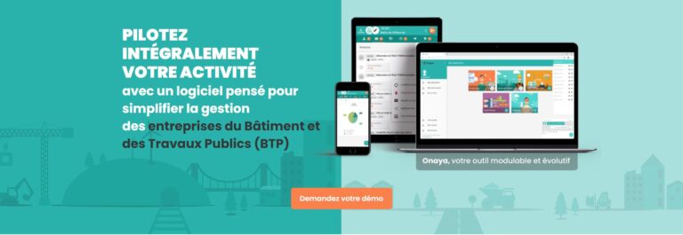 Interface du logiciel Onaya BTP pour la gestion complète de chantiers et devis