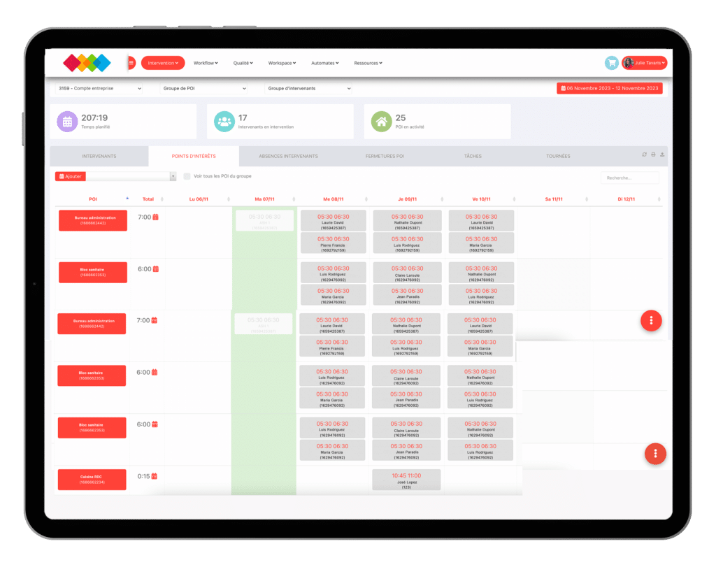 Interface de gestion de planning hospitalier optimisé avec l’outil Chronos