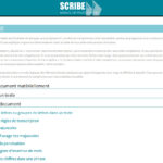 Interface du manuel interactif de paléographie Scribe pour l'apprentissage gratuit en ligne